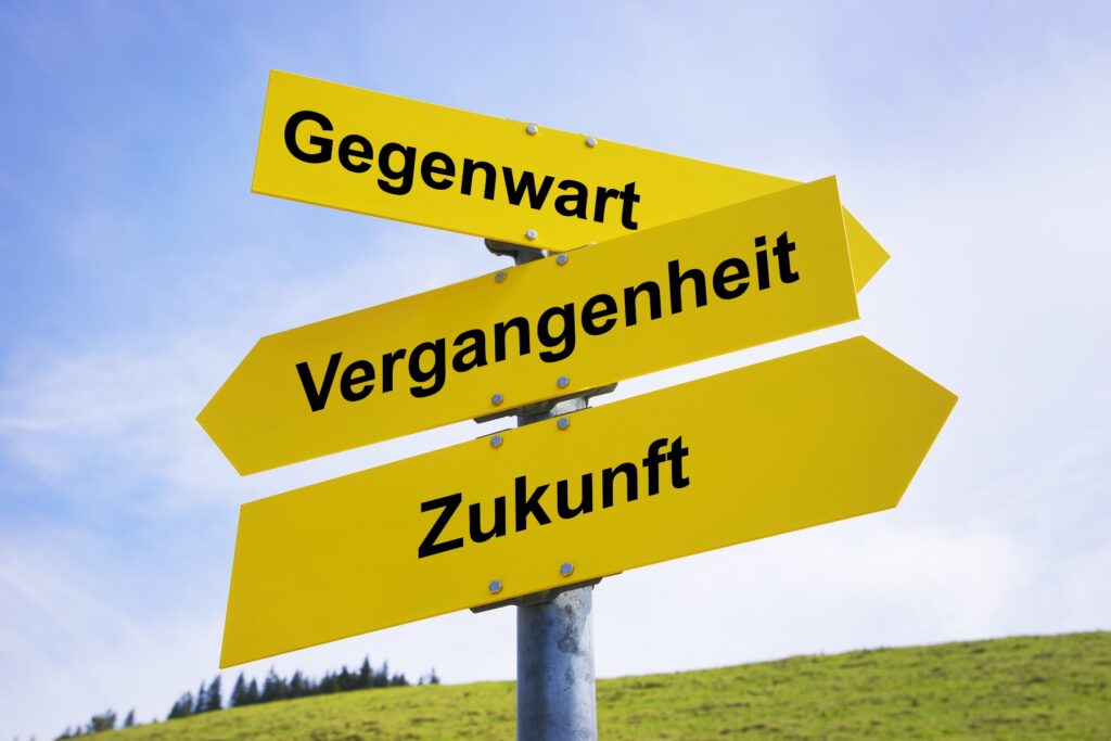 Schild, Gegenwart, Vergangenheit, Zukunft